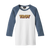Retro-stylish and comfortable, our "3D Troy" design has been printed on the front of a lightweight raglan tee in white and denim.  Only Found at 518 Prints