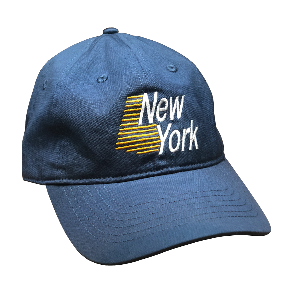 Dad hats - not just for dads anymore! Show your state pride in our New York Dad Hat. Comes in black or harbor blue.  Only Found at 518 Prints