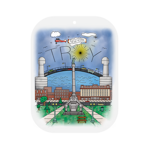 Yes, we made air fresheners! Featuring our original Troy Airbrush illustration on a lavender or vanilla scented freshener.  Only found at 518 Prints