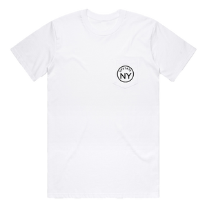 If you haven't guessed, we're big fans of Upstate NY and think it's the best place in the world. Rock your Upstate roots (or just your love for the area!) in our custom "Upstate Circle" pocket tee in white. Printed on the back and front pocket in black ink.  Only found at 518 Prints