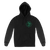 Troy Police Benevolent Association's St. Patrick's Day Design on the front and Collar City Seal design on the back of a black heavyweight hooded sweatshirt.