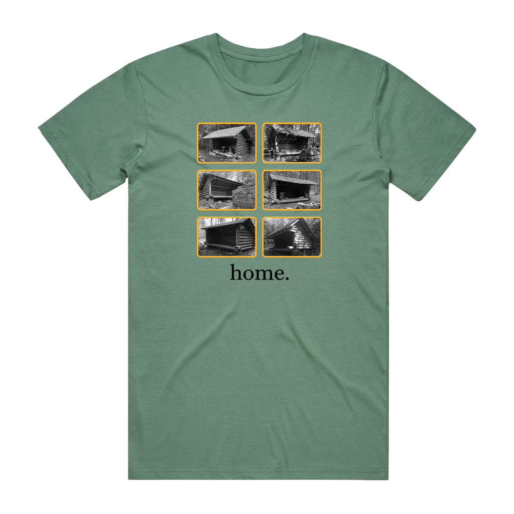 Original photos of classic Adirondack lean-tos taken on the trail and printed in NY on this ultra-soft tee.  Only Found at 518 Prints  ﻿Tee features: Regular fit, crew neck, mid weight, 5.3 oz/yd2, 28-singles, 100% combed cotton (heathers 15% viscose), neck ribbing, side seamed, shoulder to shoulder tape, double needle hems, and preshrunk to minimize shrinkage.