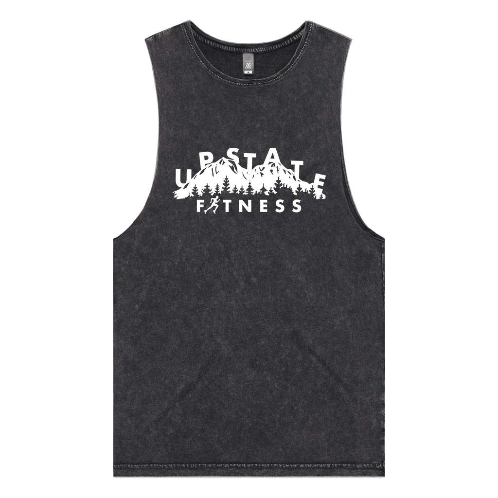 Rock this tank anywhere you go, whether it's the gym, the grocery store, or the trails! Comfortable and stylish, this tank features a custom design featuring the Adirondack Mountains and the words "Upstate Fitness."  *Found Only At 518 Prints*