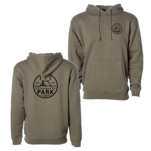 Show your love for America's first state preserve in our ultra-soft ADK 1892 hoodie in Army Green. Printed on the front and back with our own design, featuring a tent, trees, and the words "Adirondack Park."  Only Found at 518 Prints