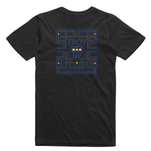 Gamers gonna game. Show your hometown pride in our original Pac-Man-inspired Troy, NY design, printed on the front and back of a black youth tee.  Only Found at 518 Prints