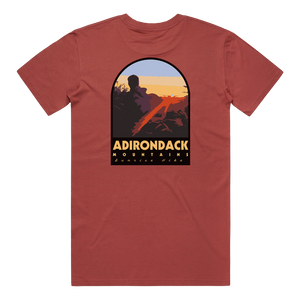 We love the ADKs so much, we took an original photo taken from the Gothics and put it on the back of an ultra-comfy tee. The front design features an illustration of an Adirondack Park trail marker.  Only found at 518 Prints  Tee features: Regular fit, crew neck, mid weight, 5.3 oz/yd2, 28-singles, 100% combed cotton (heathers 15% viscose), neck ribbing, side seamed, shoulder to shoulder tape, double needle hems, and preshrunk to minimize shrinkage.
