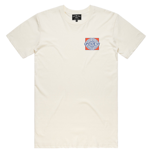 Handcrafted in Upstate New York - this ultra-comfortable tee is perfect for any occasion. Custom design is printed on the front and back of this off-white tee.  Only Found at 518 Prints