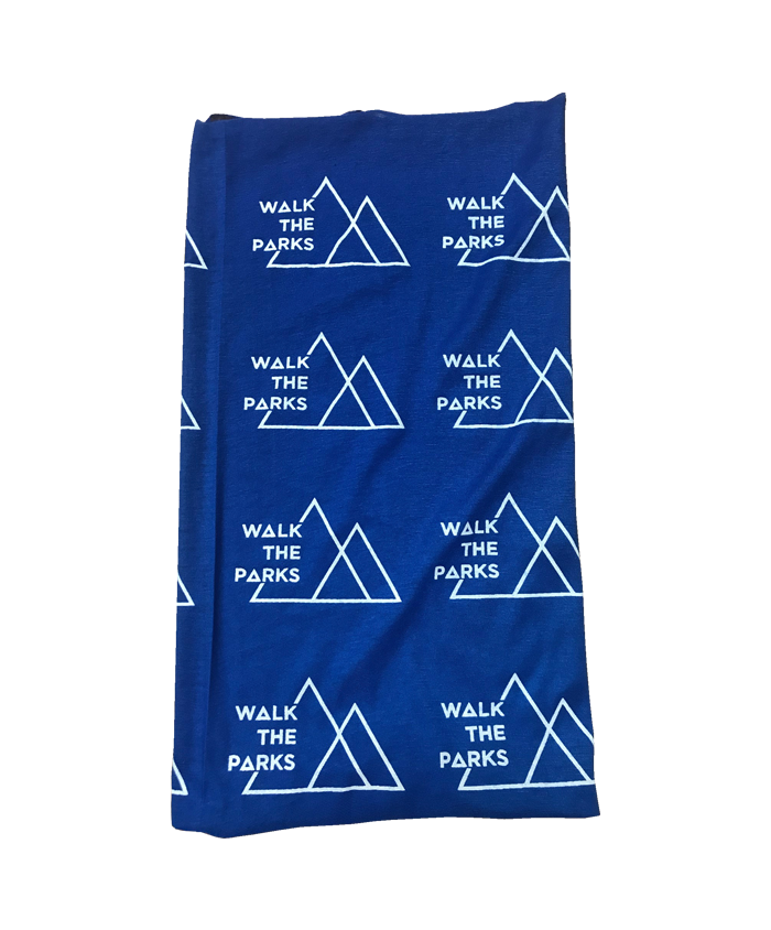 "A Walk The Parks logo Neck Gaiter! Proceeds will be split between Walk The Parks and Big City Mountaineers.